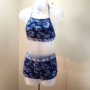 Tommy Bahama Chambray Blossoms Reversible 2pc. Bikini swim suit  in Mare Navy